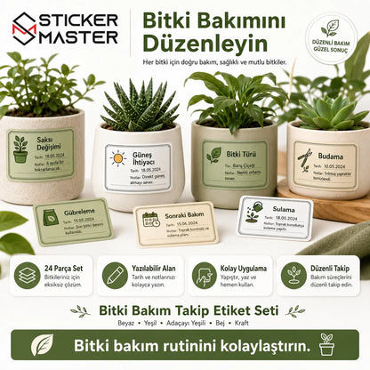 Bitki Bakim Takip Etiket Seti mockup