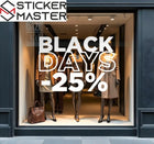 Black Days Vitrin Stickerı -25% İndirim Yazısı | Sticker Master