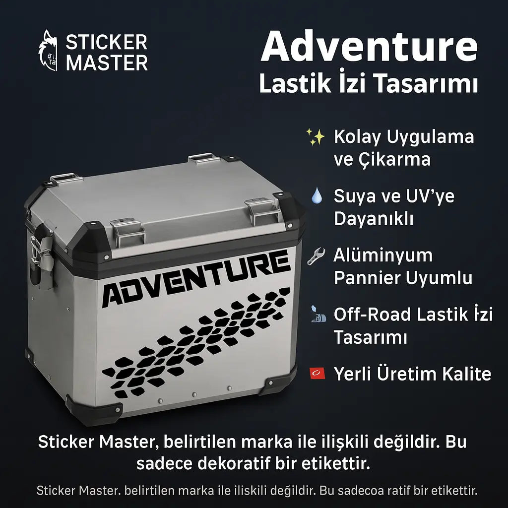 Sticker Master BMW Çanta Motor Sticker Etiket – Adventure Lastik İzi Tasarımı Sticker Master