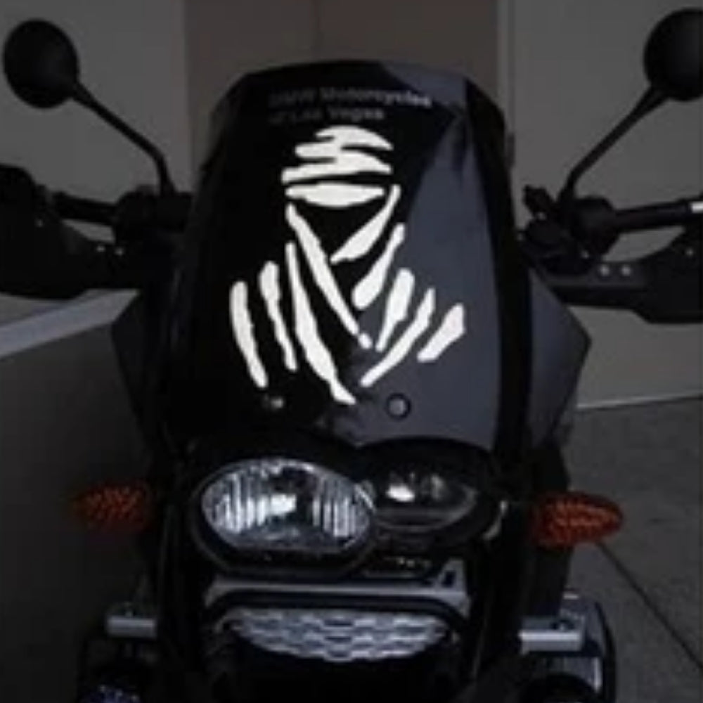 Sticker Master BMW Dakar Motor Ön Cam Sticker Etiket – Beyaz Tasarım