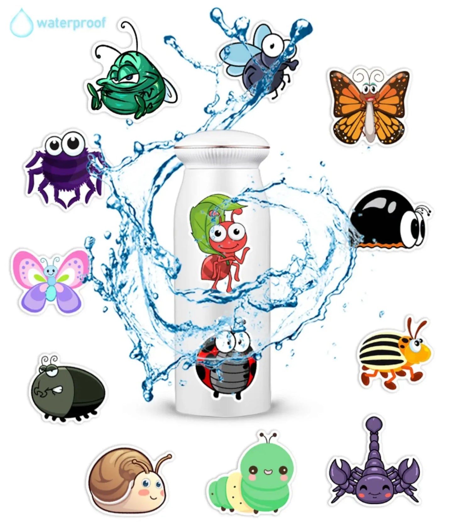 50’li Karışık Solucan ve Böcek Sticker Seti | Sticker Master - Sticker Master