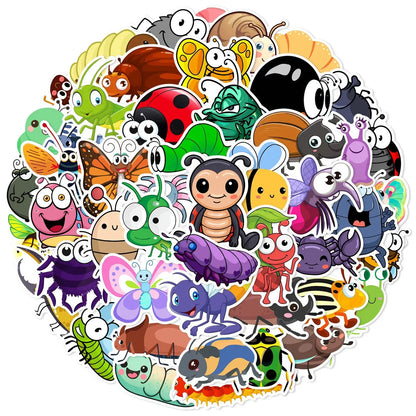 50’li Karışık Solucan ve Böcek Sticker Seti | Sticker Master - Sticker Master