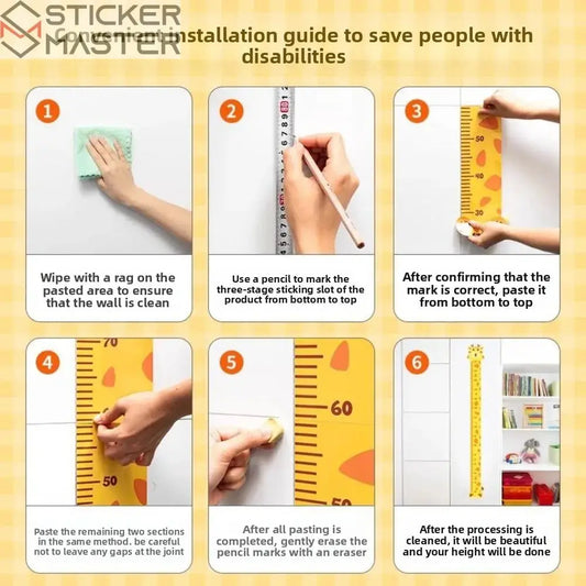 Boy Cetveli Sticker | Zürafa, Dinozor ve Unicorn Temalı Çocuk Odası Decal (Tekli veya 3'lü Set) Sticker Master