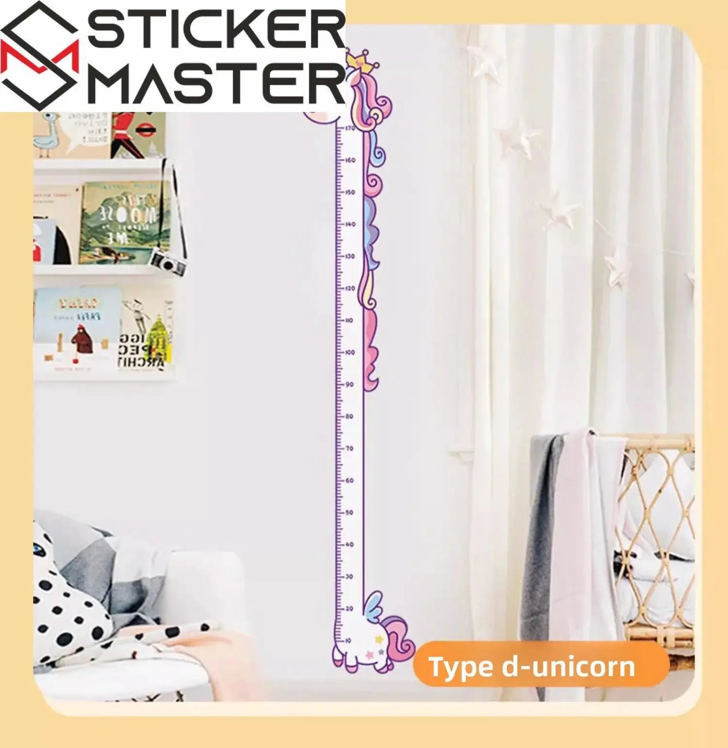 Boy Cetveli Sticker | Zürafa, Dinozor ve Unicorn Temalı Çocuk Odası Decal (Tekli veya 3'lü Set) Sticker Master