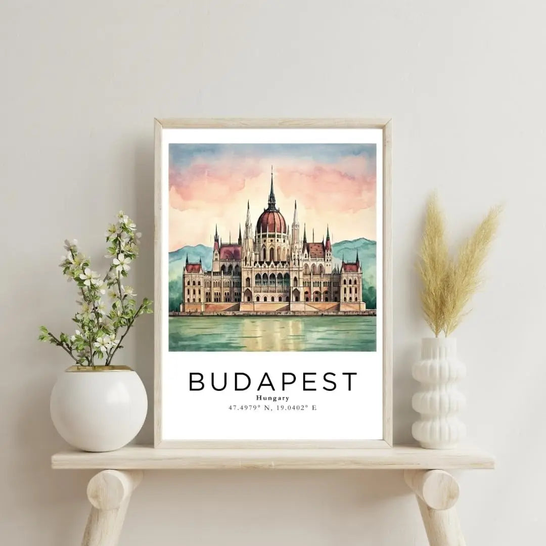 Sticker Master Budapeşte Çerçeveli Poster Tablo | Tuna Nehri'nin İncisini Duvarlarınıza Taşıyın