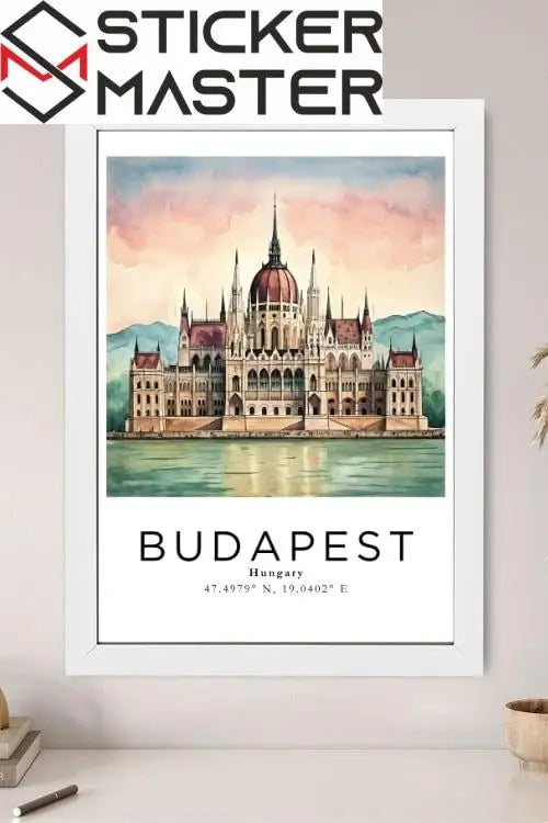 Sticker Master Budapeşte Çerçeveli Poster Tablo | Tuna Nehri'nin İncisini Duvarlarınıza Taşıyın