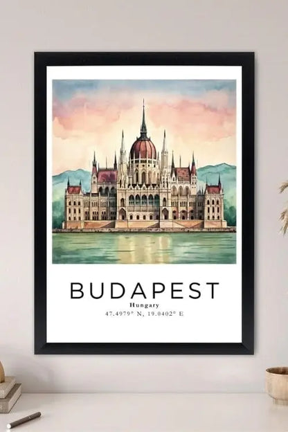 Sticker Master Budapeşte Çerçeveli Poster Tablo | Tuna Nehri'nin İncisini Duvarlarınıza Taşıyın