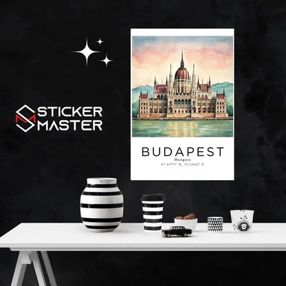 Sticker Master Budapeşte Çerçeveli Poster Tablo | Tuna Nehri'nin İncisini Duvarlarınıza Taşıyın