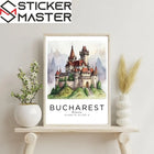 Bükreş Poster Tablo Çerçeveli Romanya Şehir Duvar Dekor|Sticker Master