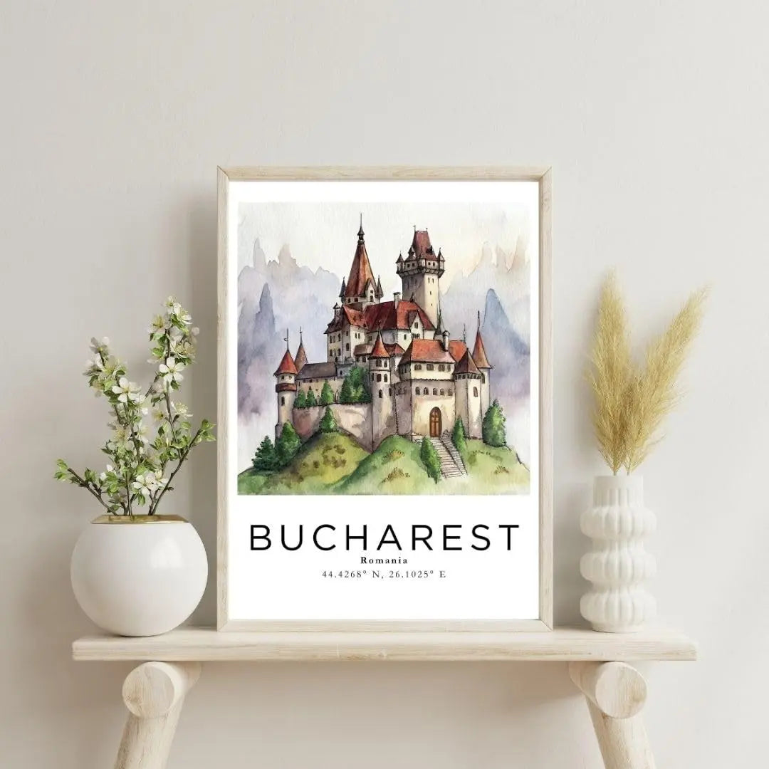 Sticker Master Bükreş Çerçeveli Poster Tablo | Romanya'nın Tarihi Başkentini Duvarlarınıza Taşıyın