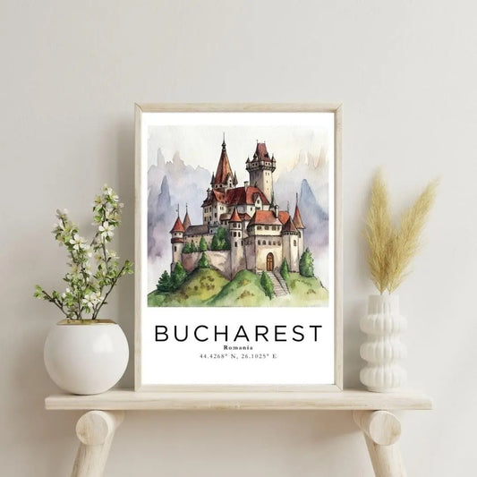 Sticker Master Bükreş Çerçeveli Poster Tablo | Romanya'nın Tarihi Başkentini Duvarlarınıza Taşıyın
