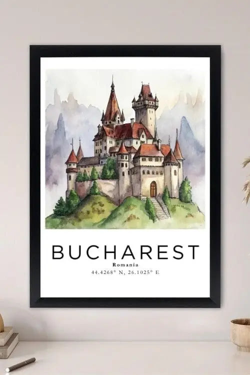 Sticker Master Bükreş Çerçeveli Poster Tablo | Romanya'nın Tarihi Başkentini Duvarlarınıza Taşıyın