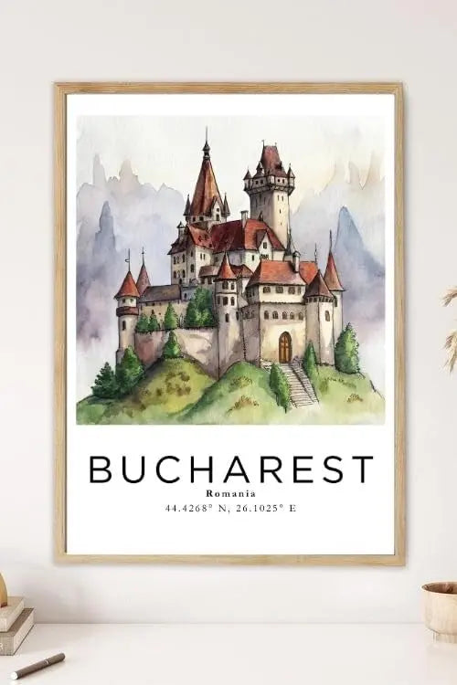 Sticker Master Bükreş Çerçeveli Poster Tablo | Romanya'nın Tarihi Başkentini Duvarlarınıza Taşıyın