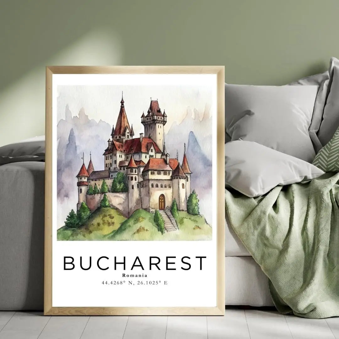 Sticker Master Bükreş Çerçeveli Poster Tablo | Romanya'nın Tarihi Başkentini Duvarlarınıza Taşıyın