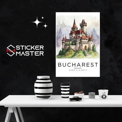 Sticker Master Bükreş Çerçeveli Poster Tablo | Romanya'nın Tarihi Başkentini Duvarlarınıza Taşıyın