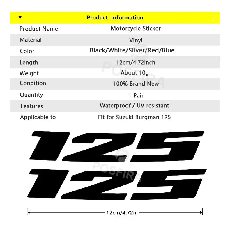 Burgman 125 Sticker Suzuki Grenaj Yazısı Renkli | Sticker Master - Sticker Master