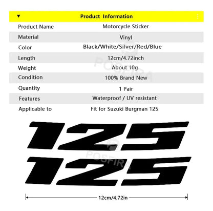 Burgman 125 Sticker Suzuki Grenaj Yazısı Renkli | Sticker Master - Sticker Master