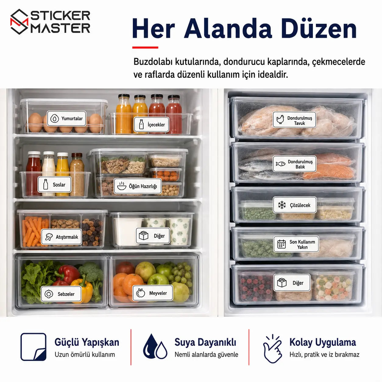 Buzdolabi ve Dondurucu Icerik Etiket Seti