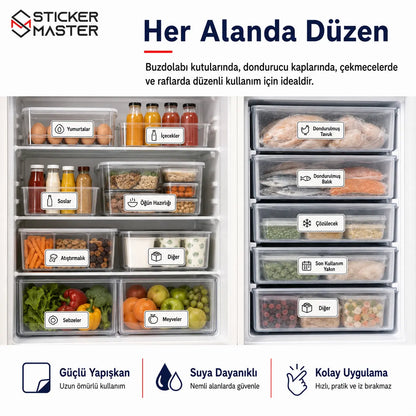 Buzdolabi ve Dondurucu Icerik Etiket Seti