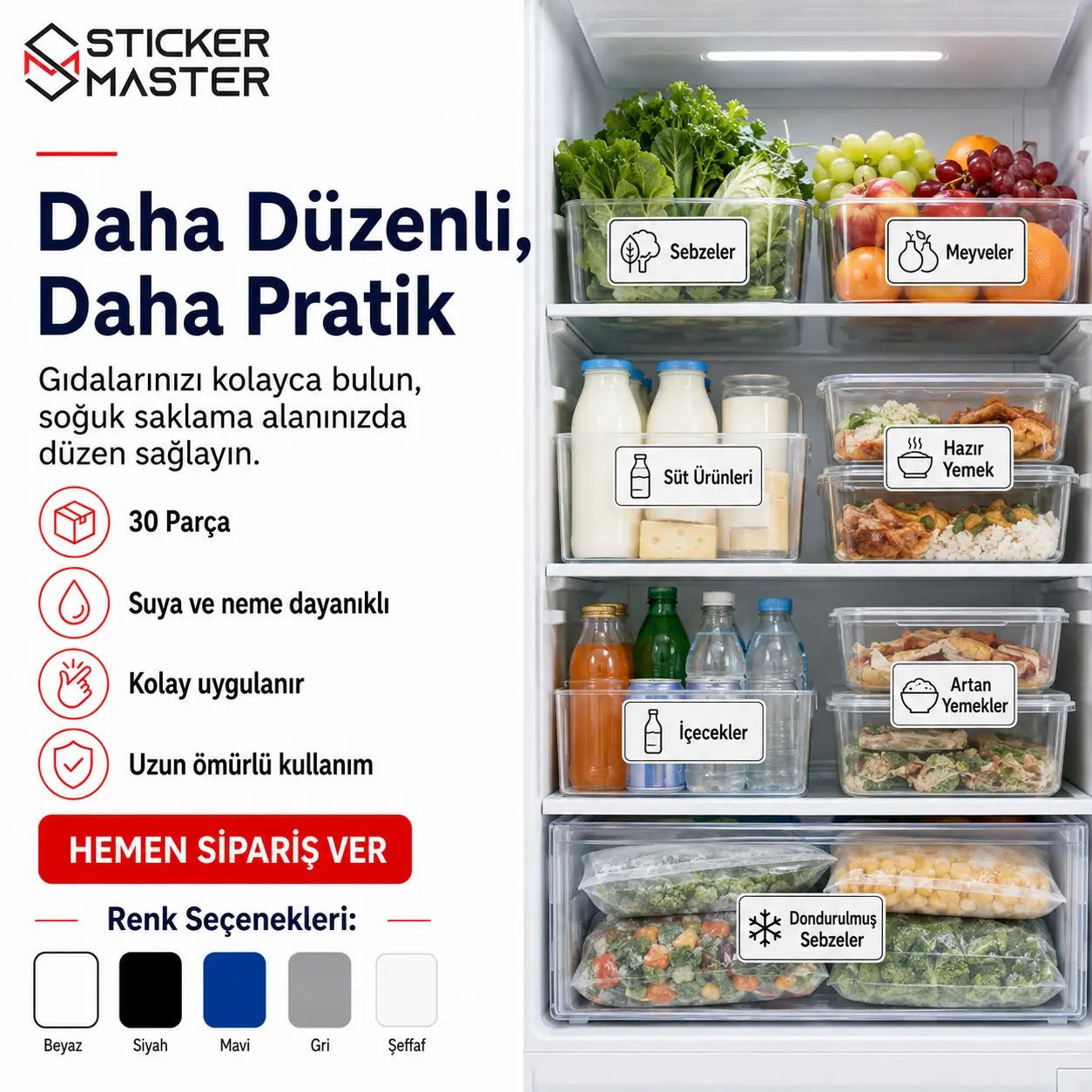 Buzdolabi ve Dondurucu Icerik Etiket Seti ads