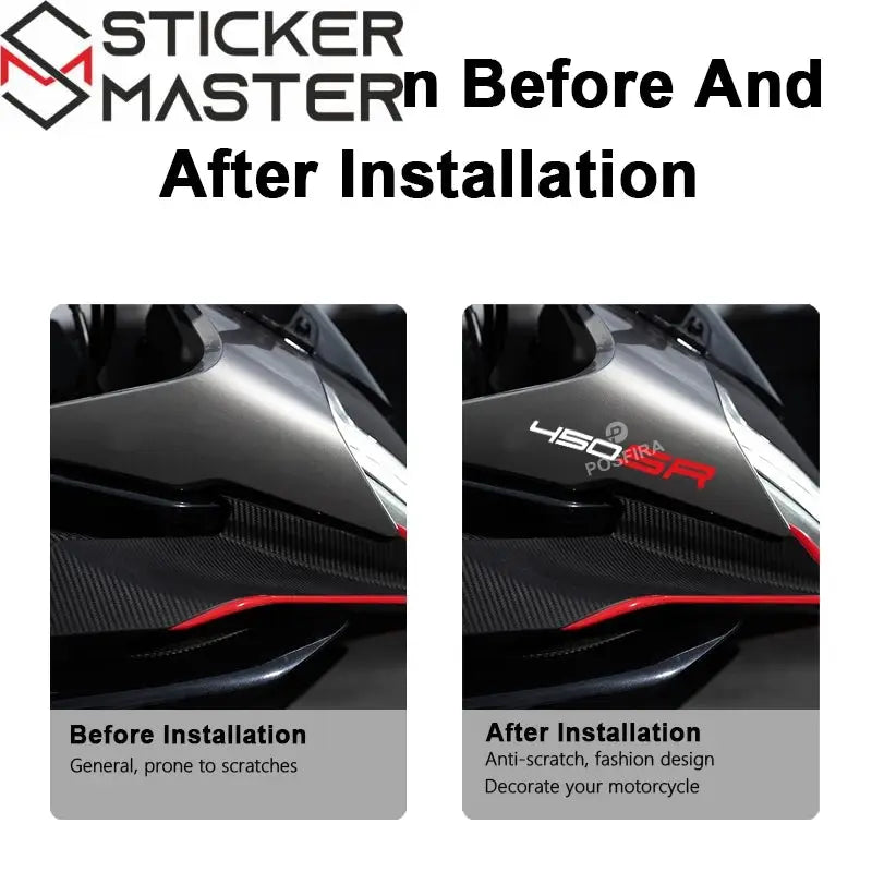 CFMoto 450SR Sticker Seti | Su Geçirmez Motosiklet Etiketi 15 cm (2 Adet) Sticker Master