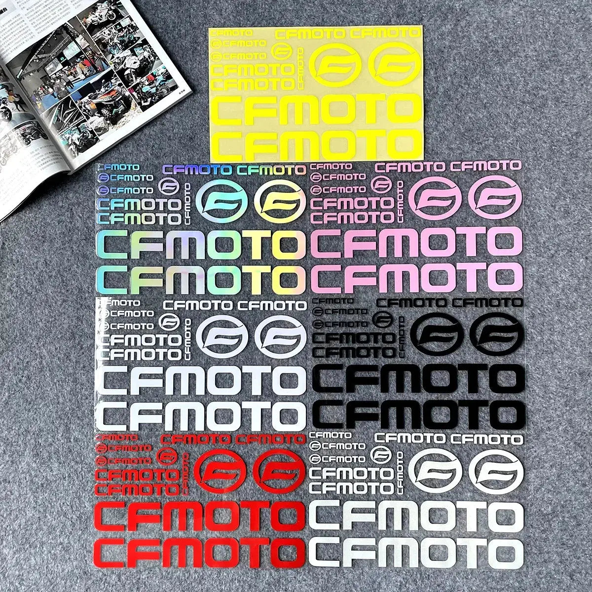CFMoto Holografik Sticker | Yansıtıcılı Grenaj & Kask Seti | Sticker Master - Sticker Master