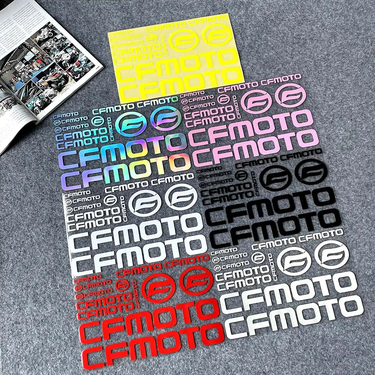 CFMoto Holografik Sticker | Yansıtıcılı Grenaj & Kask Seti | Sticker Master - Sticker Master