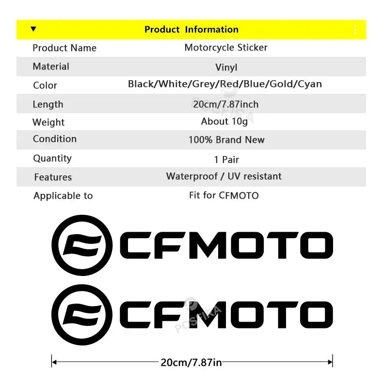 CFMoto Sticker | Orijinal Logo Çıkartması (2 Adet) | Sticker Master - Sticker Master