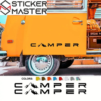 Camper Sticker | Dağ Desenli Karavan ve Van Yan Şerit Decal (70-100 cm)-karavan