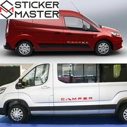 Camper Sticker | Dağ Desenli Karavan ve Van Yan Şerit Decal (70-100 cm)