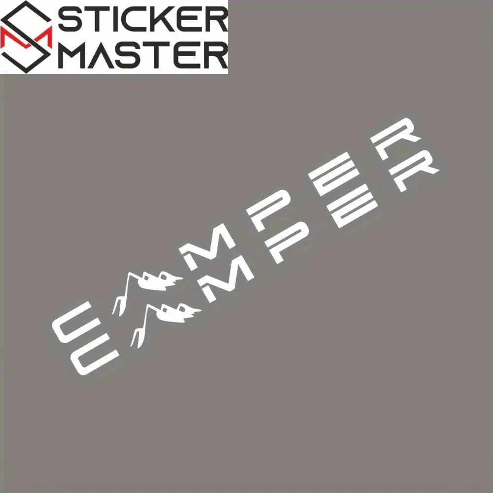 Camper Sticker | Dağ Desenli Karavan ve Van Yan Şerit Decal (70-100 cm)-beyaz