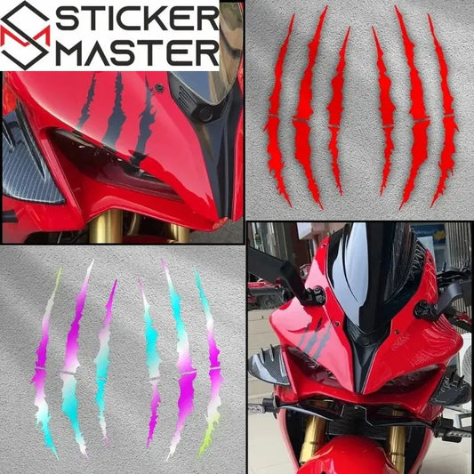 Canavar Pençesi Sticker | Büyük Boy Yırtık Efektli Moto ve Kask Decal (25-42 cm) Sticker Master