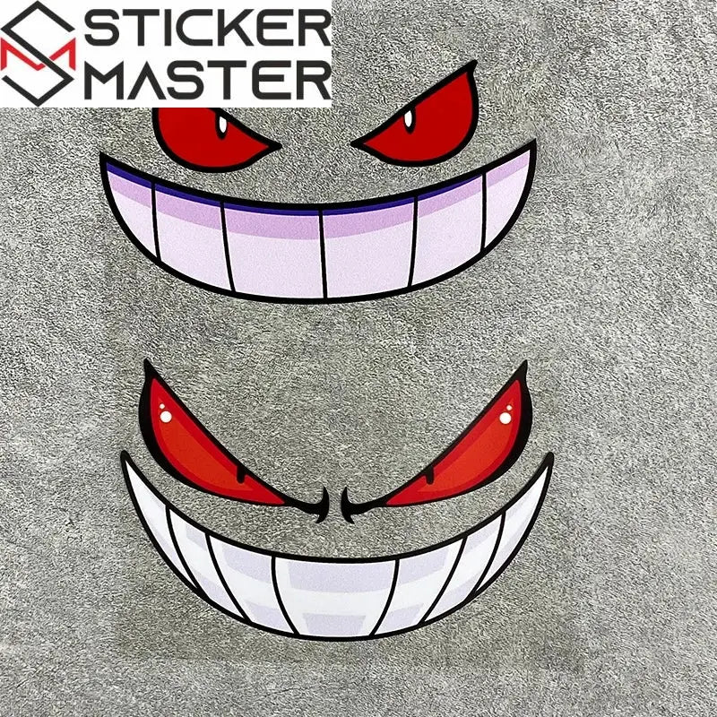 Canavar Surat Sticker | Şeytan Gülüşü Kask ve Depo Decal (16 cm) Sticker Master