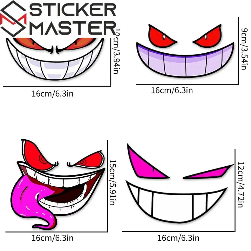 Canavar Surat Sticker | Şeytan Gülüşü Kask ve Depo Decal (16 cm) Sticker Master