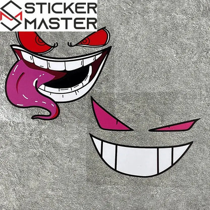 Canavar Surat Sticker | Şeytan Gülüşü Kask ve Depo Decal (16 cm) Sticker Master