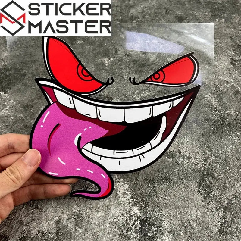 Canavar Surat Sticker | Şeytan Gülüşü Kask ve Depo Decal (16 cm) Sticker Master