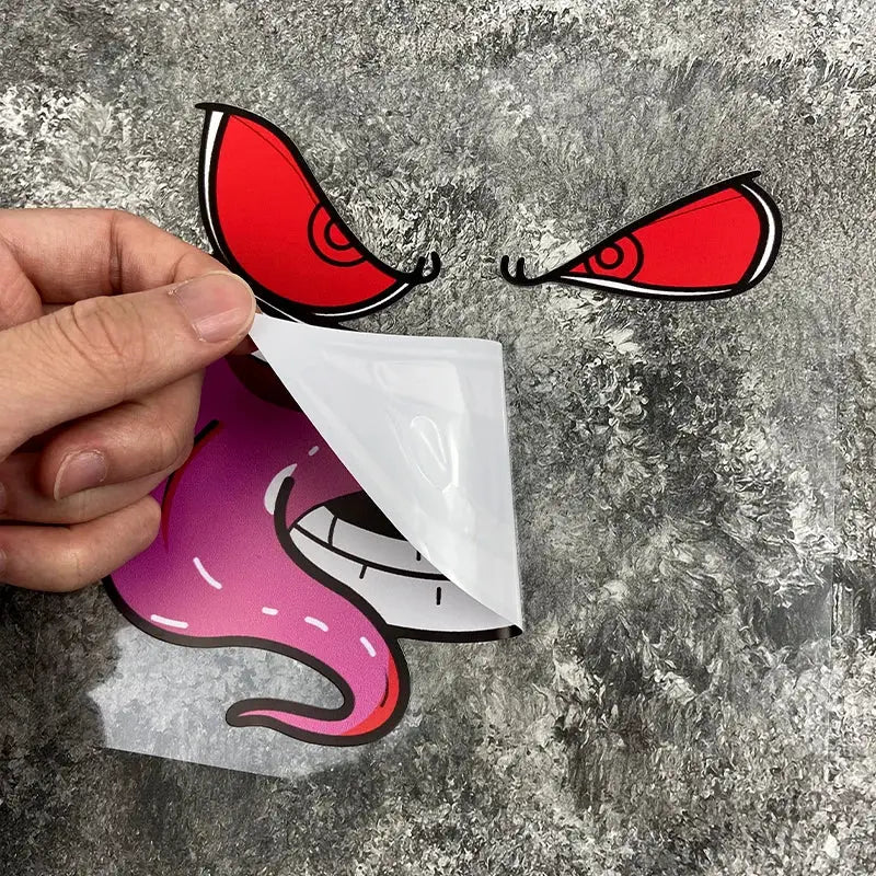 Canavar Surat Sticker | Şeytan Gülüşü Kask ve Depo Decal (16 cm) Sticker Master