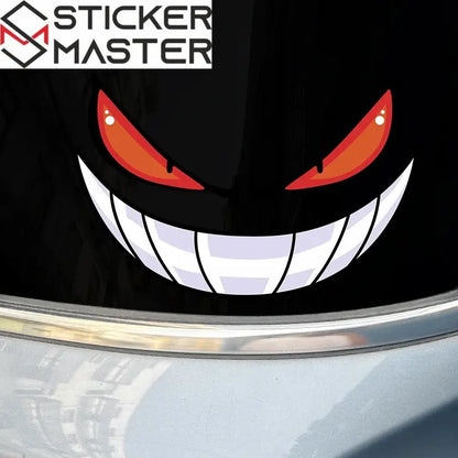 Canavar Surat Sticker | Şeytan Gülüşü Kask ve Depo Decal (16 cm) Sticker Master