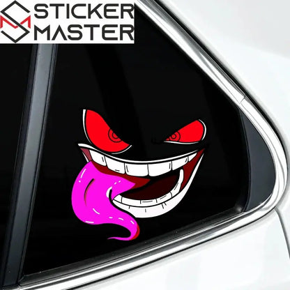 Canavar Surat Sticker | Şeytan Gülüşü Kask ve Depo Decal (16 cm) Sticker Master