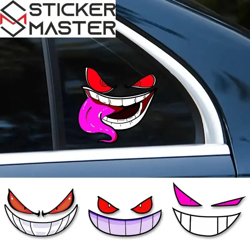Canavar Surat Sticker | Şeytan Gülüşü Kask ve Depo Decal (16 cm) Sticker Master
