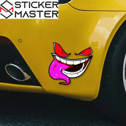 Canavar Surat Sticker | Şeytan Gülüşü Kask ve Depo Decal (16 cm) Sticker Master