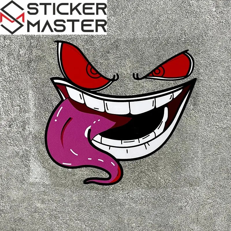 Canavar Surat Sticker | Şeytan Gülüşü Kask ve Depo Decal (16 cm) Sticker Master