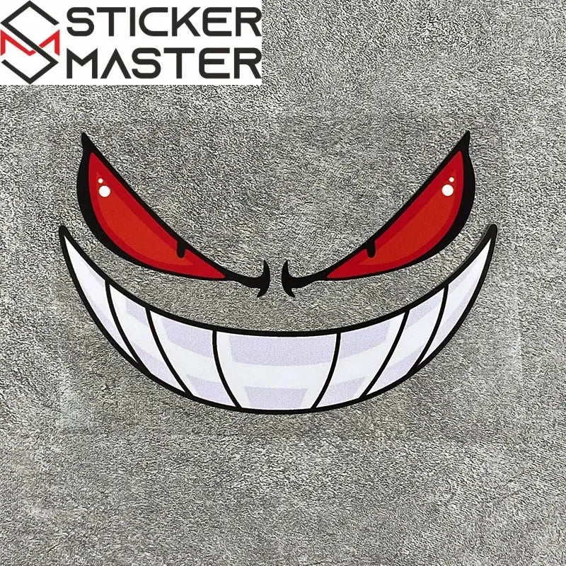 Canavar Surat Sticker | Şeytan Gülüşü Kask ve Depo Decal (16 cm) Sticker Master