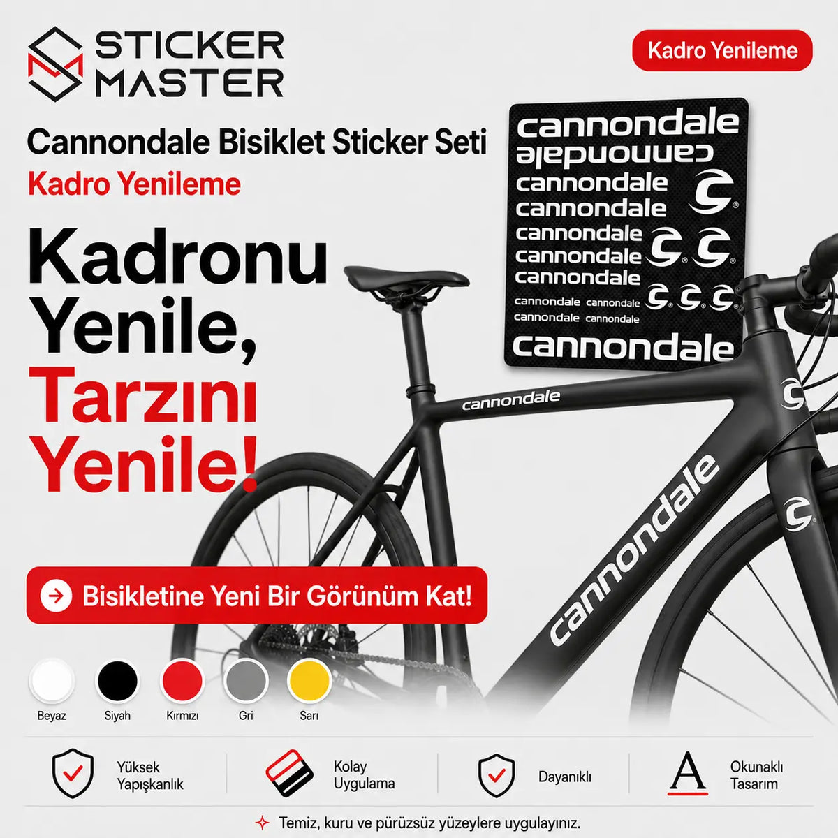 Cannondale Bisiklet Sticker Seti