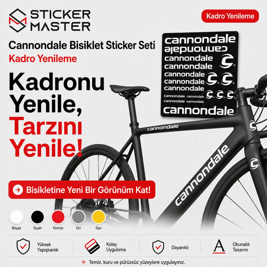 Cannondale Bisiklet Sticker Seti