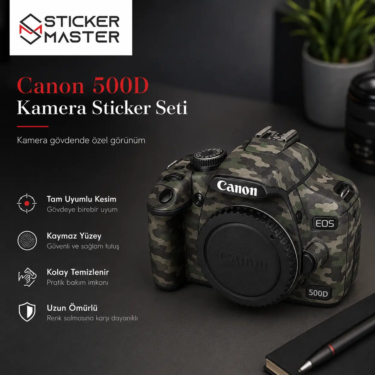Canon 500D Uyumlu Kamera Sticker Seti ads