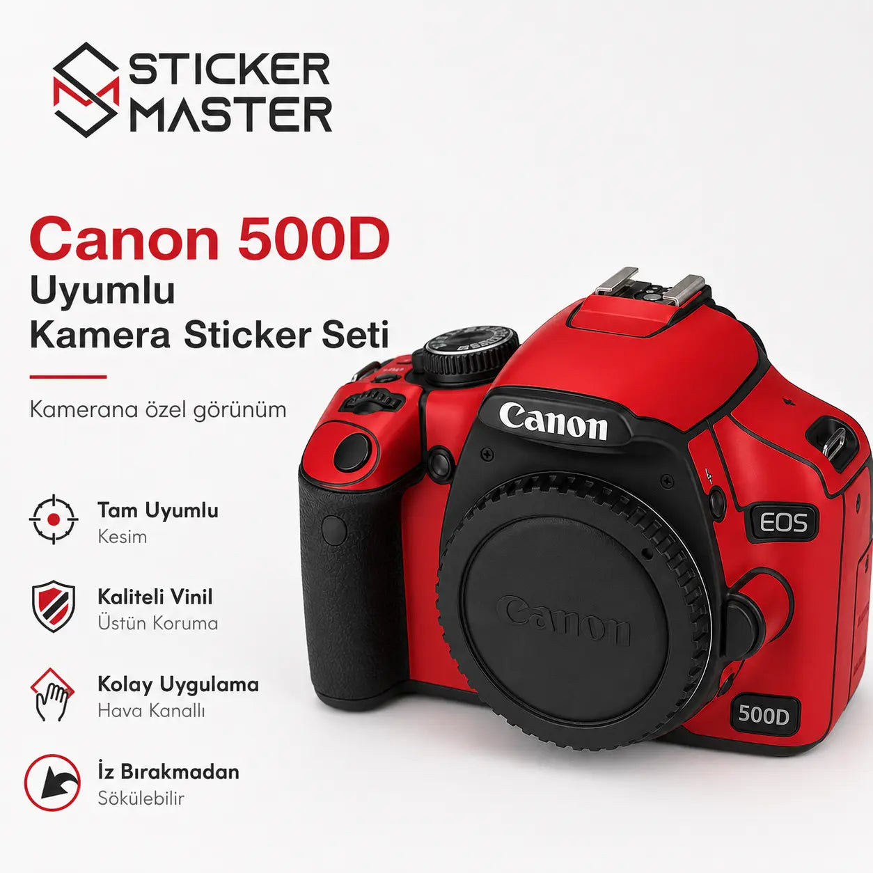 Canon 500D Uyumlu Kamera Sticker Seti detay
