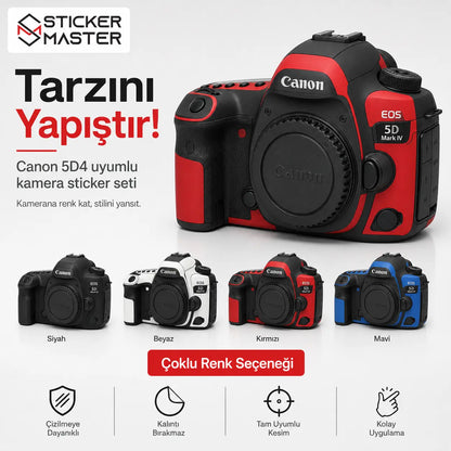 Canon 5D4 Uyumlu Kamera Sticker Seti renkler