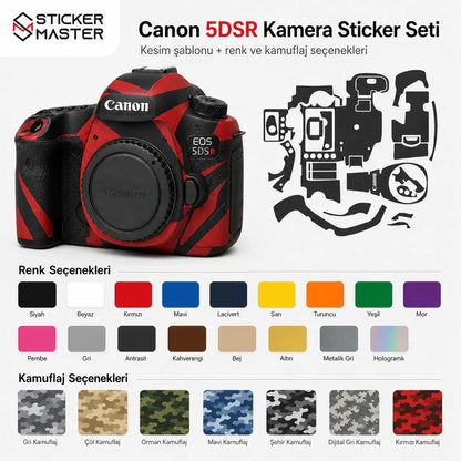 Canon 5DSR Uyumlu Kamera Sticker Seti renkler