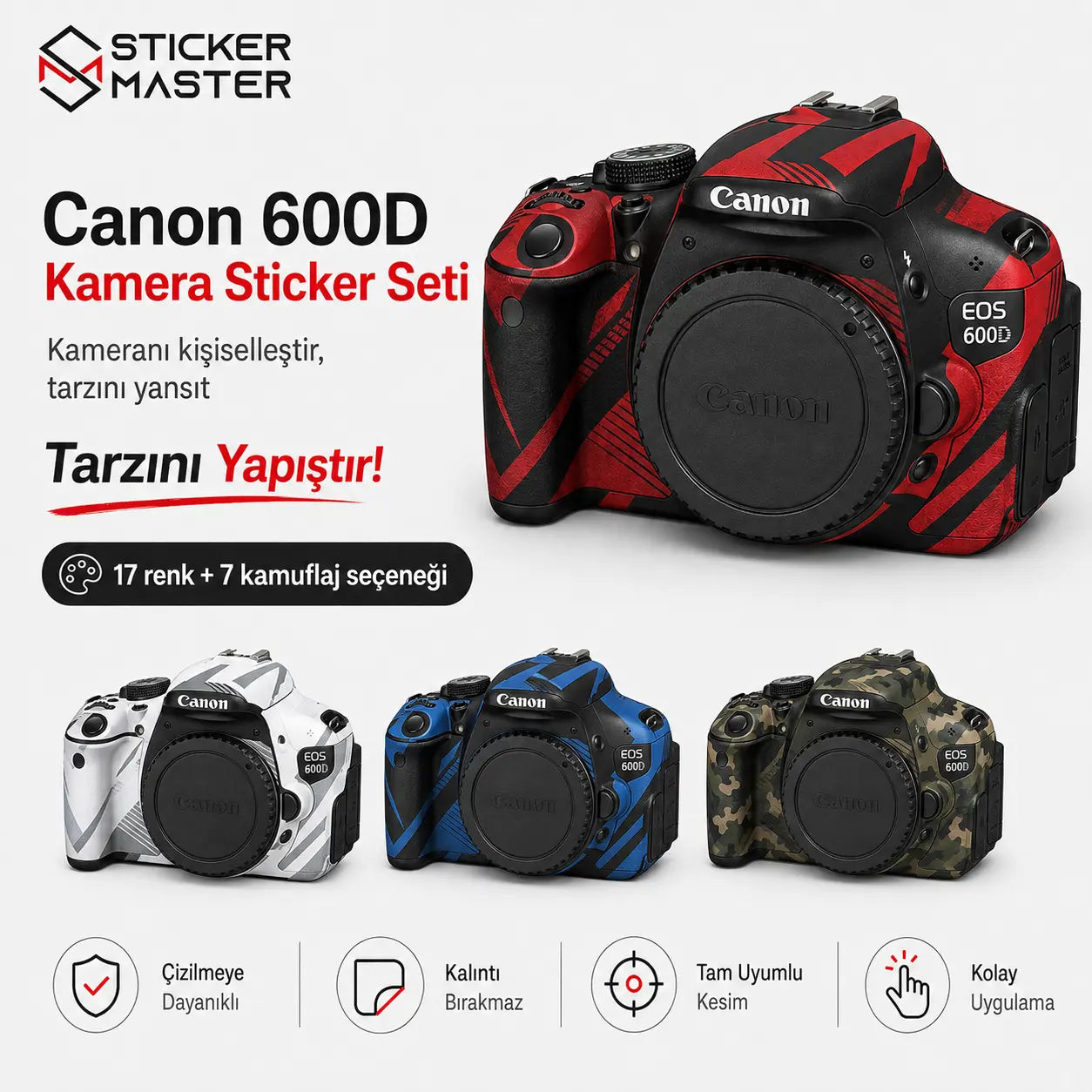 Canon 600D Uyumlu Kamera Sticker Seti ads